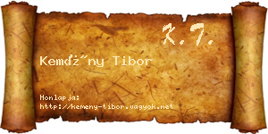 Kemény Tibor névjegykártya